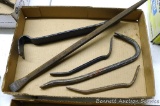 Metal pry bar; brake adjusting tools; crow bar. Longest is 20