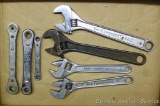 Ten inch crescent wrench; two 8