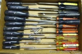 All Trade screw drivers; Stanley screw drivers. Includes flat, Phillips and Torque blades.