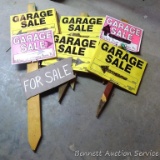 Six garage sale signs are ready to go. Plus a few other signs. Longest garage sale signs are 3'