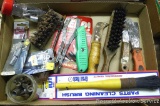 Wire brush; utility knife; cleaning brush; putty knives and more.