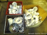 PVC pipe fittings. Various sizes. Includes 90 & 45 degree and more.