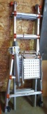 Little Giant ladder system is Model No. 10103, comes with trays. Measures approx. 5-1/2' folded as