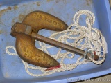 Drag-style boat anchor by Roloff Mfg. Corp. is marked 'N15'. Anchor is approx. 13