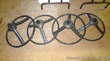 Four aluminum chair deck chair bases 23