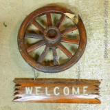 Wagon wheel Welcome sign 16