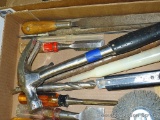 Metal handled claw hammer; wood chisels; flat files; utility knife and more.