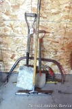 Squeegee, child's spade shovel is approx. 2-1/2' long, bow saw, pruning saw, flat shovel, more.