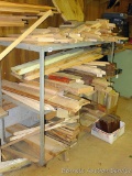 Sturdy metal framed shelf unit on rollers 48