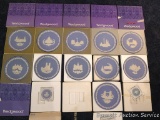 Wedgwood Jasperware Christmas collector's plates dating from 1969 through 1979.
