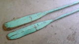 Painted wooden boat oars would look great on display. Each is approx. 6-1/2' long.