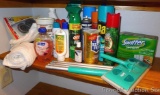 Assortment: mosquito repellent, Swiffer sweeper, disinfectants and microfiber cloths and more.