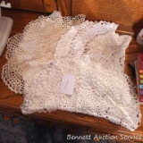 Variety of crocheted doilies up to 16
