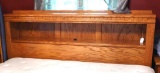 Beautiful Wolfcraft king size headboard and frame made of oak, headboard is 79