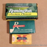 Less than 100 rounds .25 Auto cartridges in three boxes. Oldest cartridge we saw is a straight