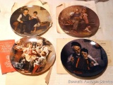 Four collector's plates by Knowles, all feature Norman Rockwell designs.