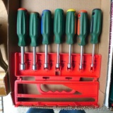 Jonesway 7 piece hole shank nut driver set with comfort handles. 3/16