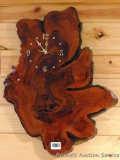 Large slab wood stump wall clock is over 2' tall. Not running, hopefully just needs a battery.