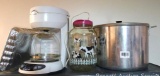 12 cup Mr. Coffee maker; large Foley aluminum water bath canner; glass gallon dispenser; more.