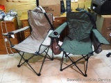 Two folding yard or camp chairs, both with carry bag. Good shape.