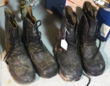 Two pair of Bristolite boots. One pair is marked on back US 10R, the other is marked QMC 10R.