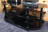 Super modern black glass entertainment stand measures 51