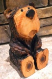 Cute little wooden bear stands nearly 12