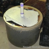 Enameled steel live fish well is approx. 18