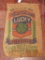 Central Wisconsin Lucky Potatoes burlap sack from Junction City-Plover, Wisconsin. Tatters and