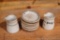 Miniature ironstone or restaurantware butter pat plates and syrup servers, note found with these