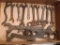 Antique open end wrenches and specialty wrenches. Longest is 10