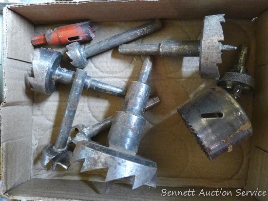 Hole saw drill bits. Largest is 3-1/2"