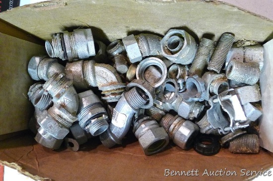 Conduit fittings including 90 degree, 45 degree and straights and more.