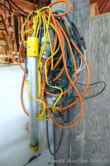 Extension cords, includes fluorescent light 20" long; trouble light.