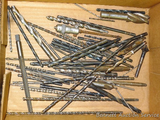 Assortment of metal drill bits. Longest is 8-1/2".