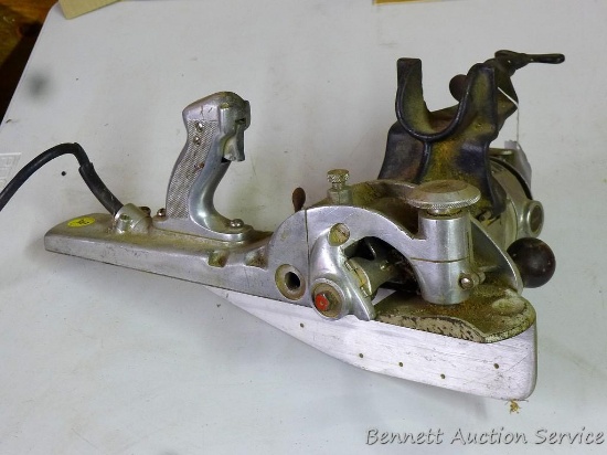 Stanley clamp-on planer. Has aluminum housing. Cord needs replacement. Works.