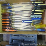 Stanley & Craftsman screwdrivers, includes flat and Philips. Longest is 12