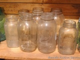 1-1/2 or 2 quart jars by Drey, Kerr, Ball, plus a couple other quart jars by other makers.