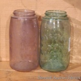 1 green and 1 purple Mason jar. Jars are 7 1/2