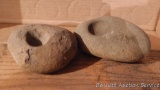 Native American worry stones. Larger is approx. 5