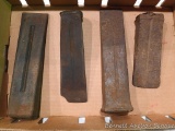 Assortment of splitting wedges. Longest is 9: