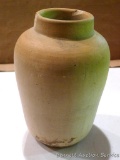 Yellow clay urn or jar. Approx 5