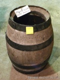 Open topped keg from The Fitger Co, Duluth, MN. Is over 1-1/2' tall. Thick staves. Good looking