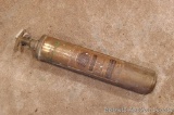 Antique brass fire extinguisher measures 17.5