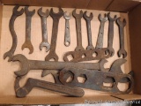 Antique open end wrenches and specialty wrenches. Longest is 10