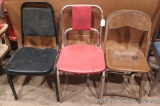 Vintage metal chairs Largest is 16