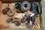 Assortment of vintage casters. Largest is 2.5