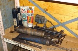 No shipping. Four grease guns, grease cartridges, oil can, outboard gear lube.