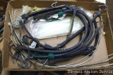 Assortment of wire ties; rubber bungee cords. Longest is 24