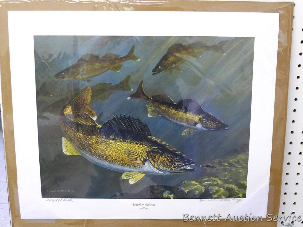 Five signed & numbered fish prints by Scott